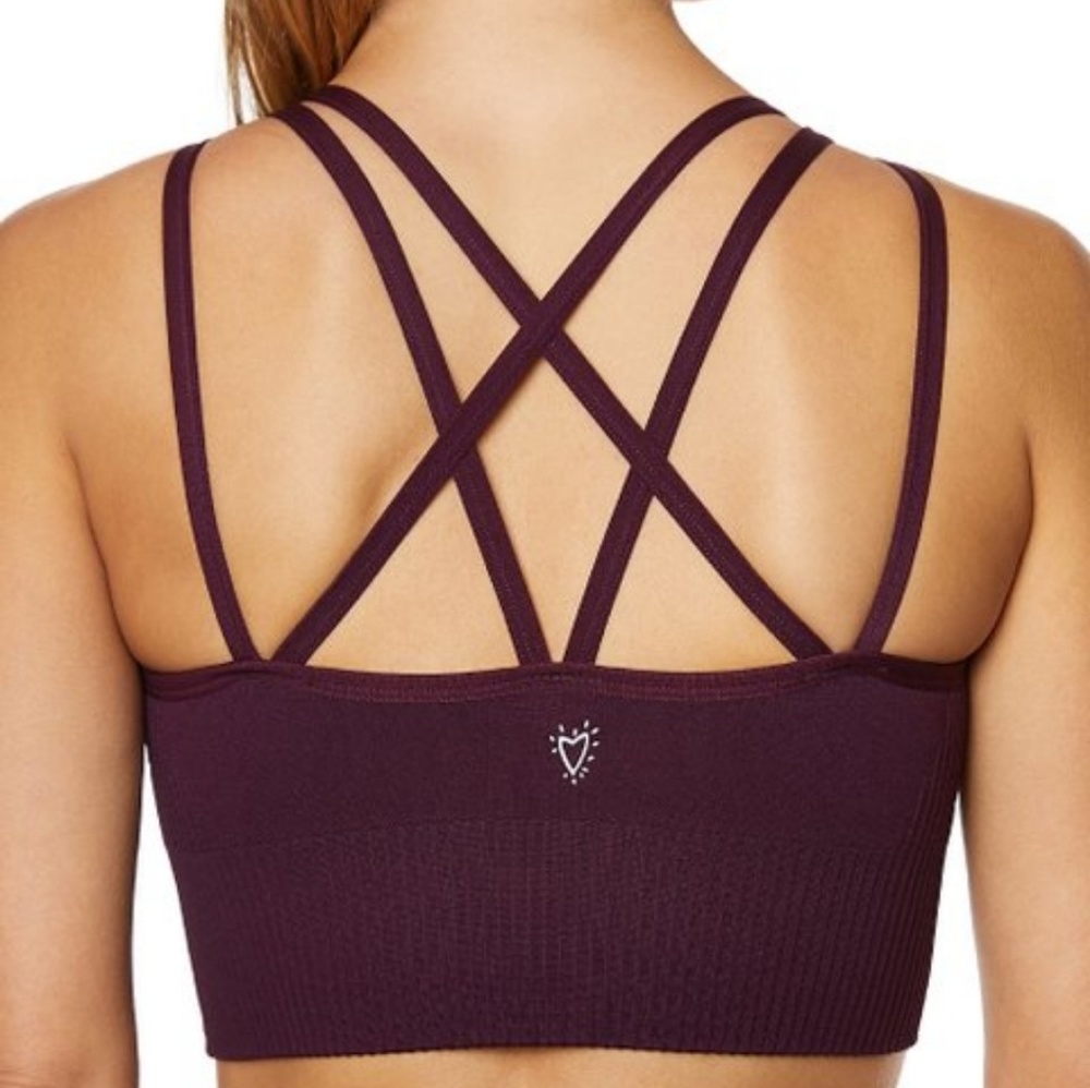 BETSY JOHNSON STRAPPY V-NECK SPORTS BRA  XS